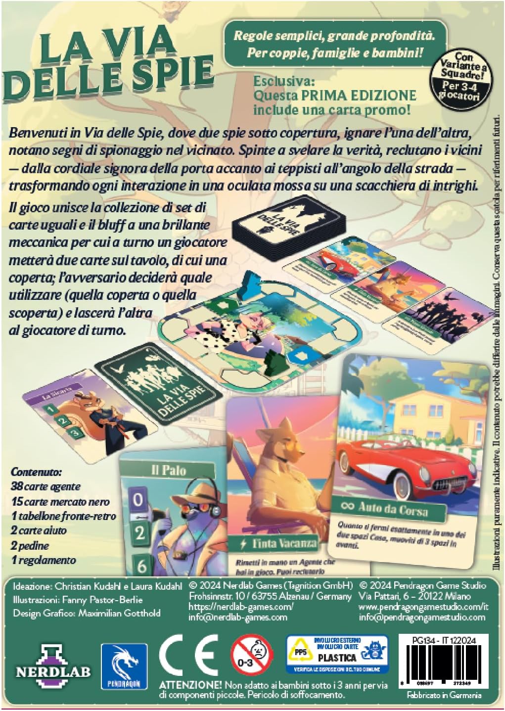 Pendragon La Via delle Spie, Italian Edition, Board Game, from 8 Years, for 2-4 Players