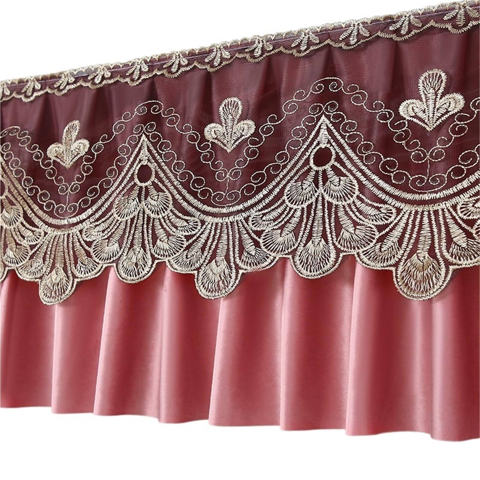 Cantonnière de fenêtre en velours et dentelle, décoration de maison haut de gamme