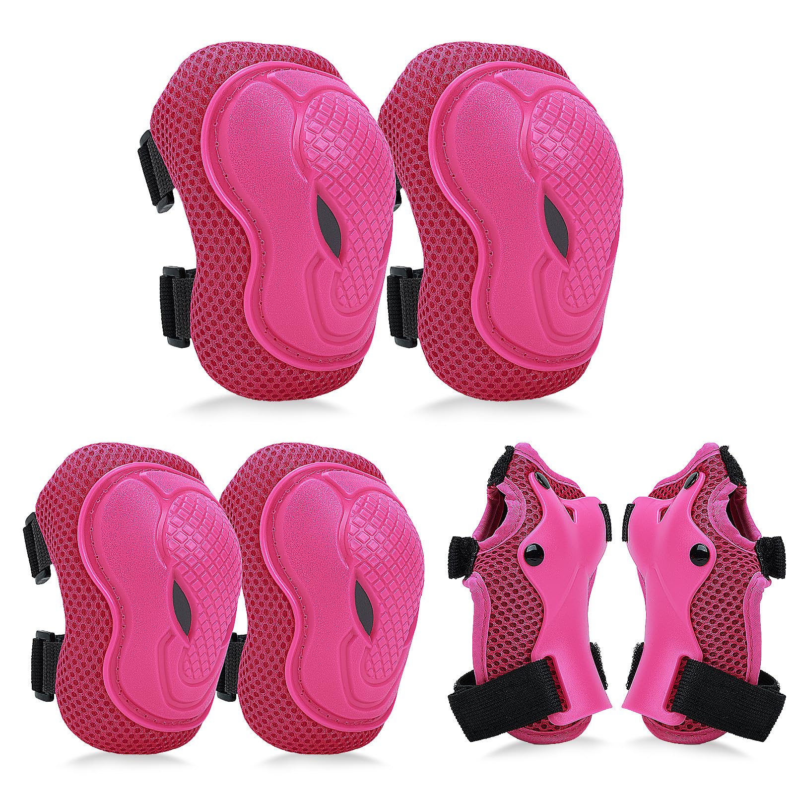 YooxArmor Knieschoner Kinder 6er Set,Schoner Inliner Kinder 3-8 Jahre | Schützer Inliner Kinder mit Knie-,Ellenbogen- und Handschoner,Protektoren Kinder für Inline Skates Skateboard Rollschuhe