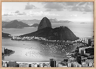 StudioUBILA Brazil Wall Art Poster, Black and White Horizontal Travel Print, Stylish Monochrome Wall Decor for Bedroom, Living Room, Kitchen, Unframed
