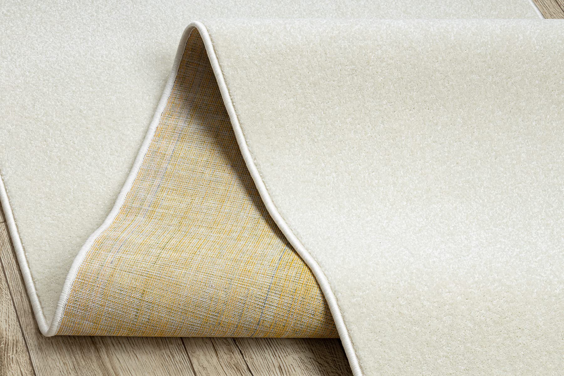 rugsx Tapis Couloir KARMEL Lisse - Tapis de Passage uni pour la Cuisine, Le Salon et Le Couloir - Blanc - 70x140 cm