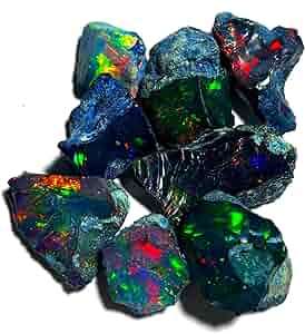 Opale Noire Brute Naturelle D'Éthiopie - 19x15 Mm - 14 Carats - Pierre Précieuse Non Traitée - Opal Empire