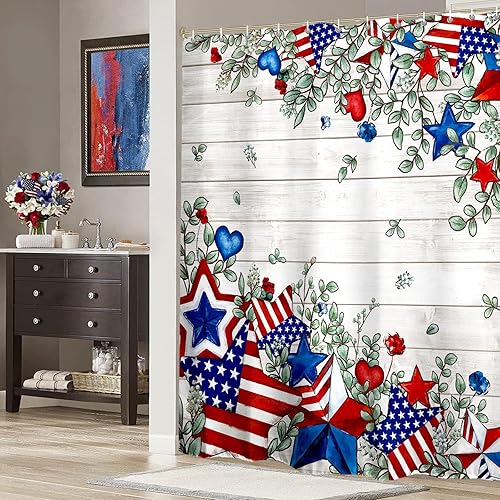 Miniatura 3 de Baccessor Home - Cortina de ducha patriótica del 4 de julio, Día de la Independencia de Estados Unidos, Día de los Caídos de Estados Unidos, cortina