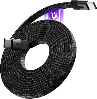 Statik MagStack USB C to USB C Cable, Magnetic Anti Tangle Flat Type C Charger Fast Charging Cord, Magnetic Charging Cable, Compatible with iPhone 16 Pro Max, 15, Galaxy S24 Ultra, 100W 6FT/2M