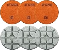 Vista 28 de DT-DIATOOL Almohadillas de Pulido de Piso de Diamante con Enlace de Resina para Piso de Terrazo Diámetro 4 Pulgadas Grano 200 Paquete de 6
