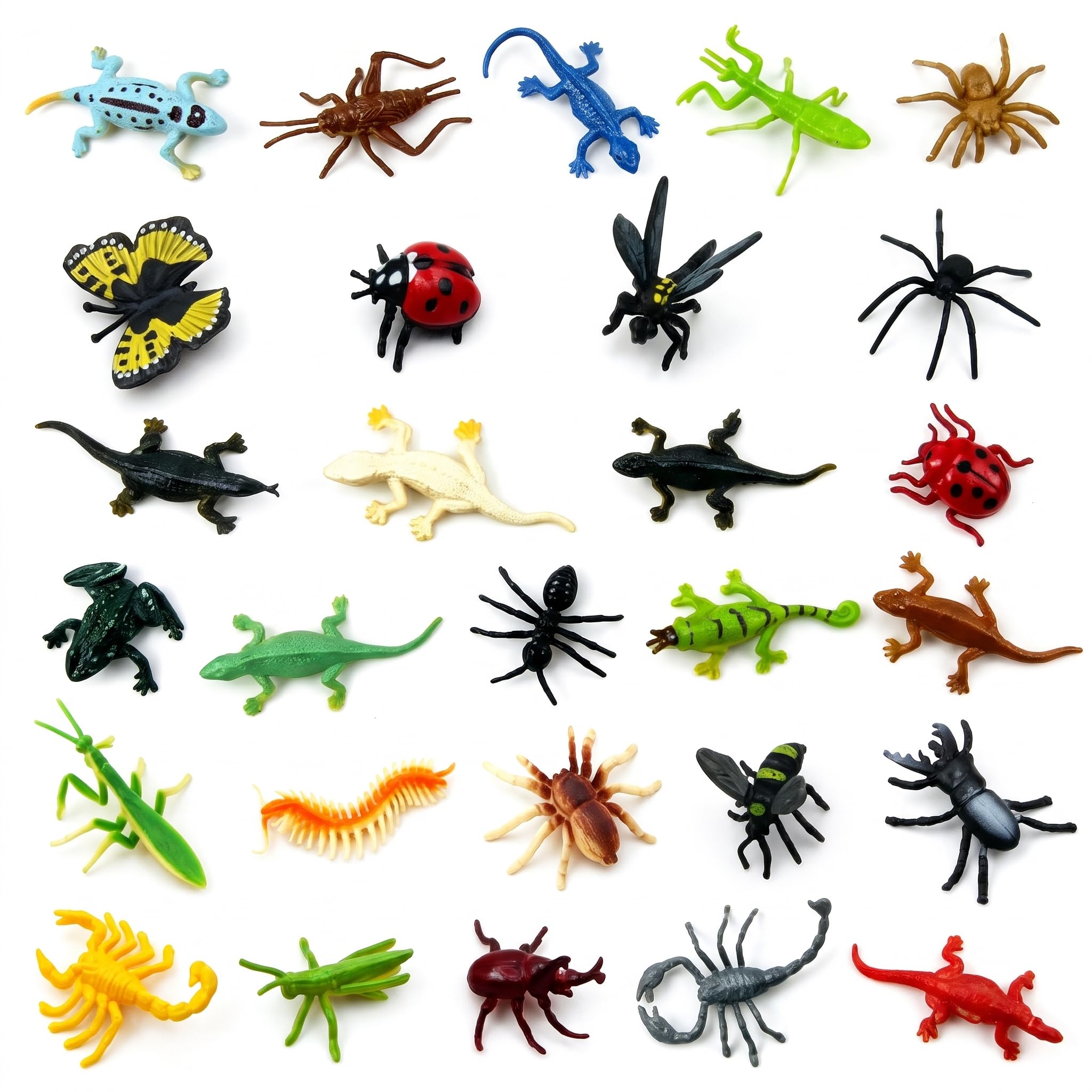 CavspkArt Plastic Bugs Insect Figurines, Bugs Toys for Kids, Small Plastic Animal (28PCS)