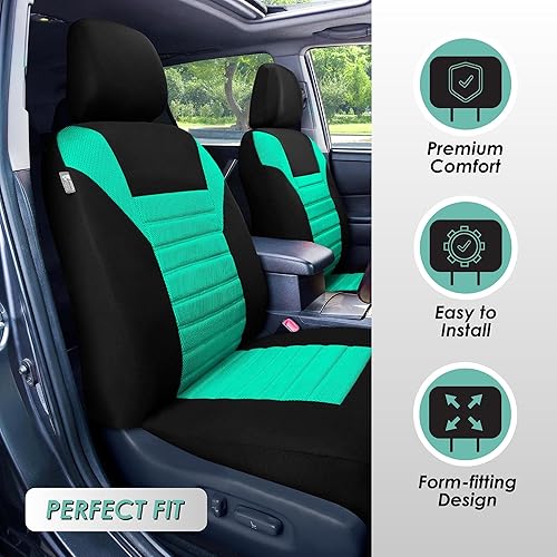 Miniatura 4 de FH Group, FB068PURPLE115, funda universal para asiento de auto, color púrpura (calidad superior, diseño 3D de tejido de malla, compatible con bolsa