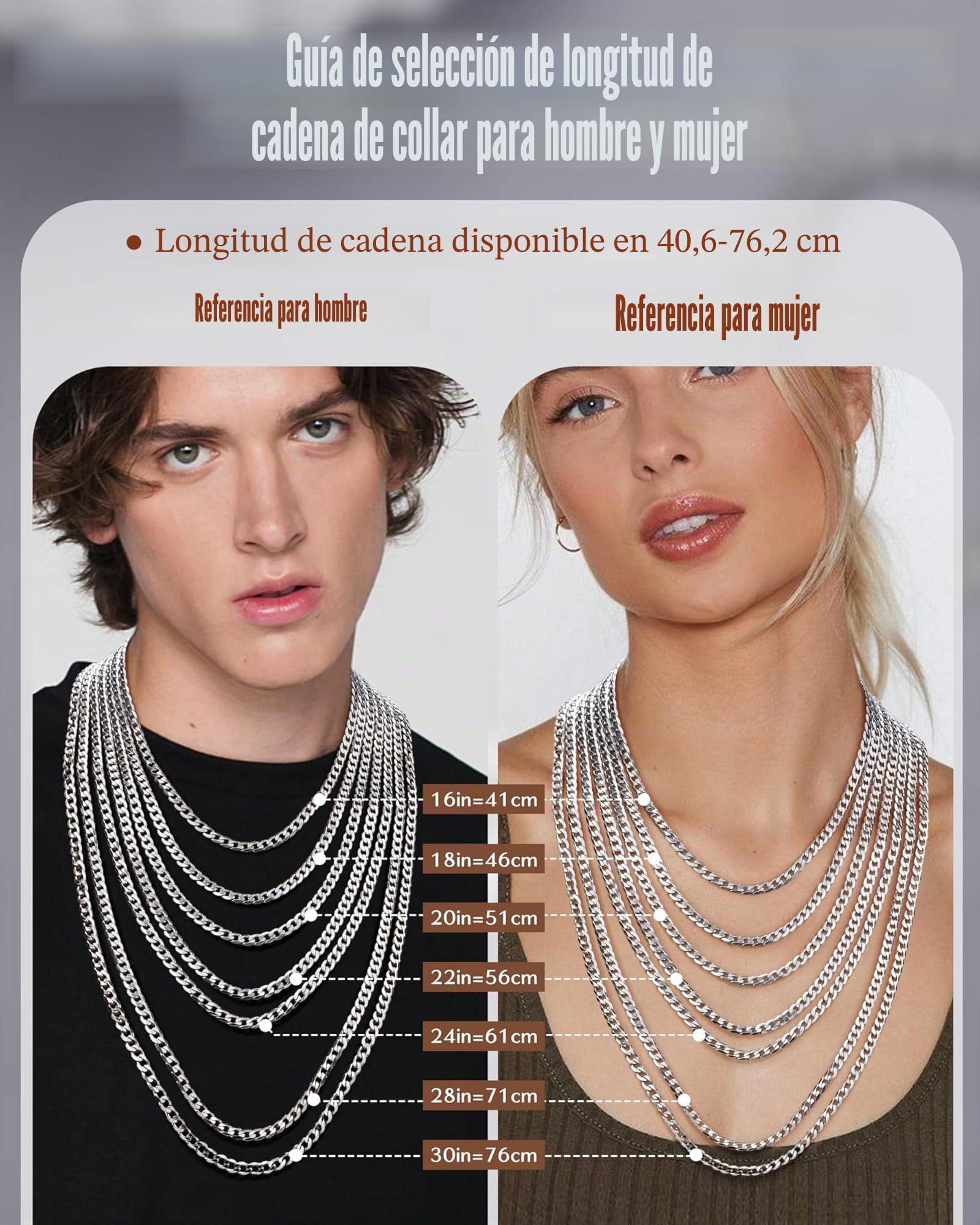 FIOROYAL Collar Cruz Plata Hombre 925 Colgantes Cruz Hombre Mujer 5MM Cubano Cadena Collar Hombre Acero Inoxidable Cross Cadenas Plata Hombre 16-30 Pulgada
