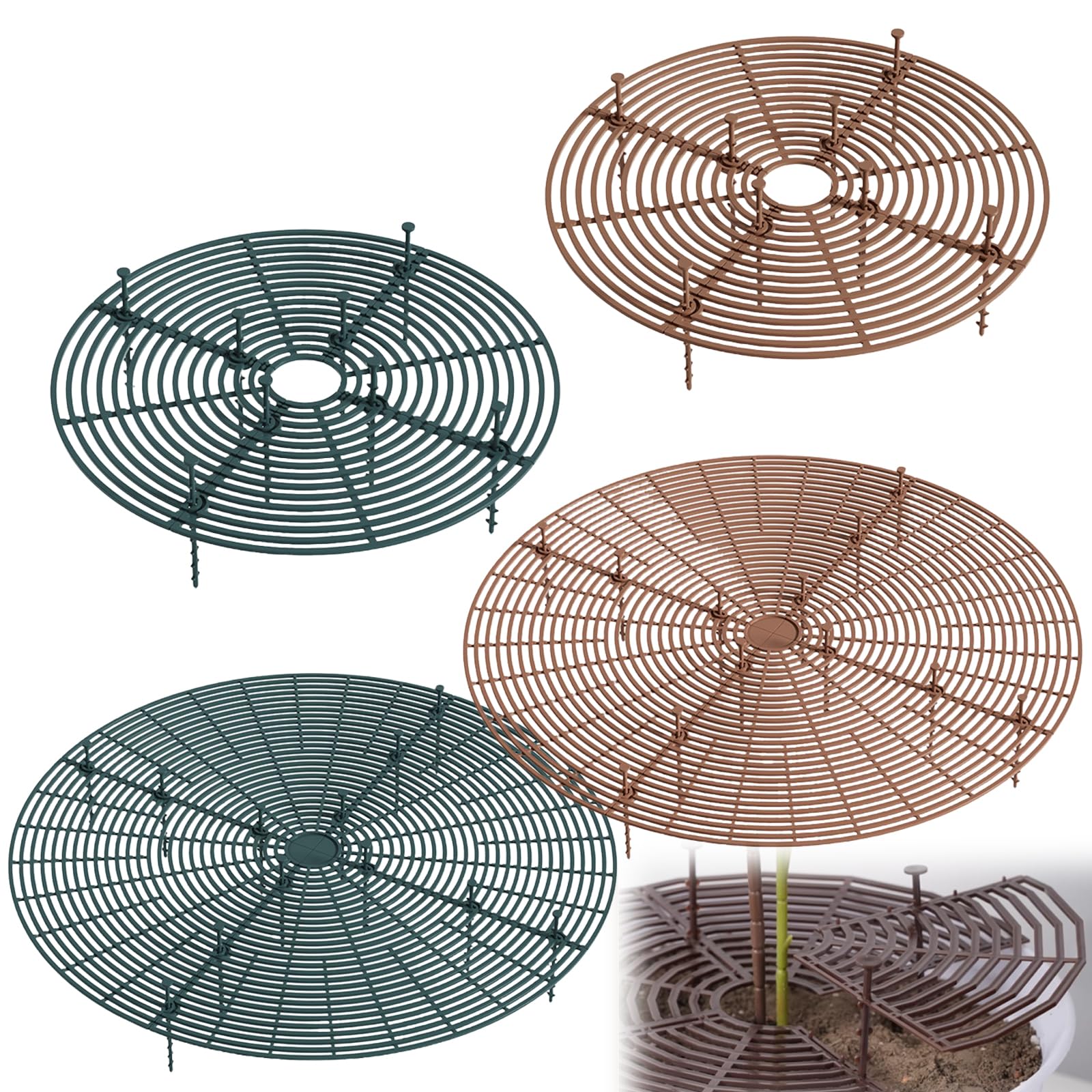 4 rejillas para macetas: protección para plantas de gato grande de 52 cm y 28 cm, protección para plantas de interior, protección para macetas, cubierta para flores de plantas, a prueba de gatos