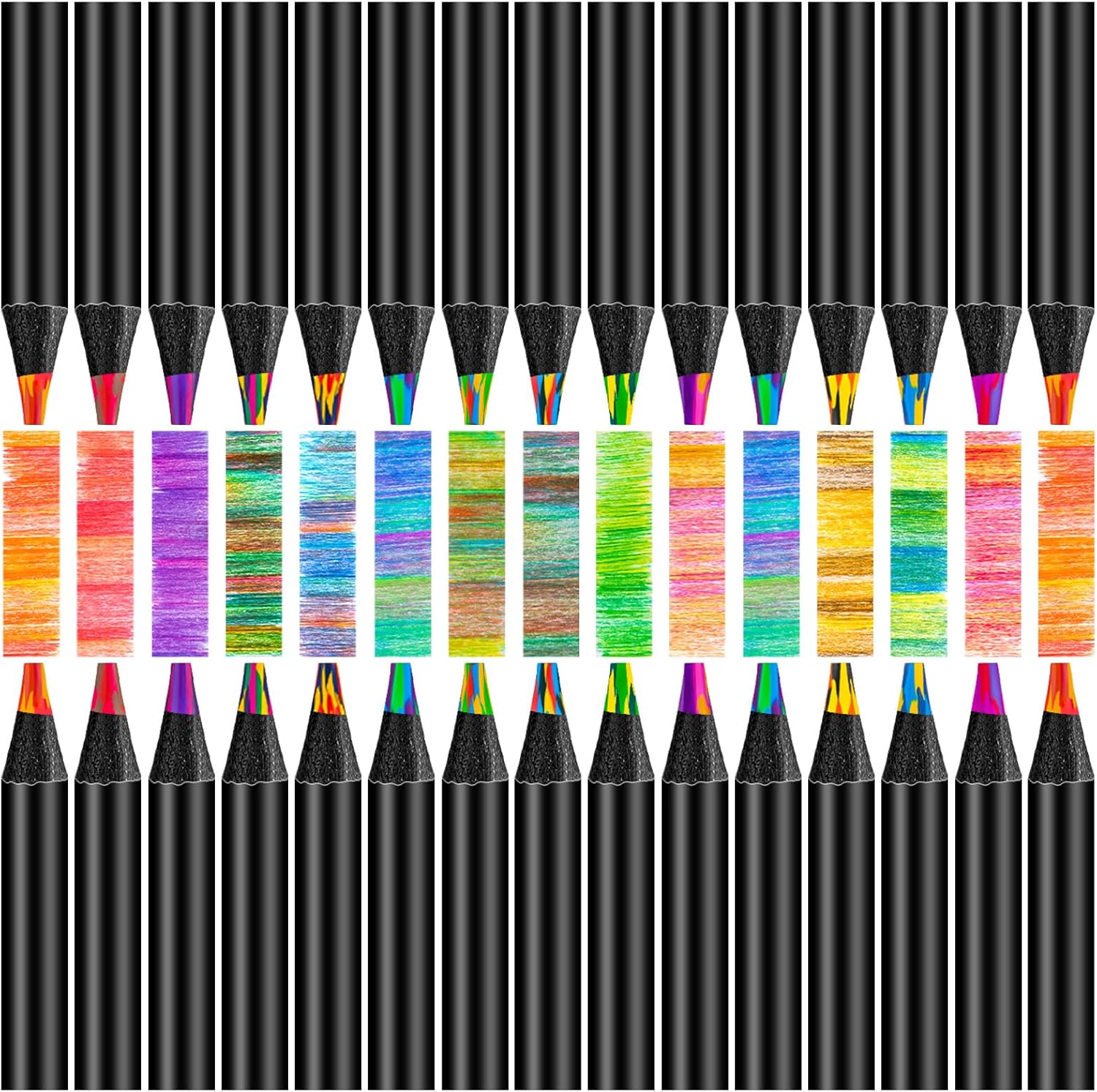 30 Pcs Easter Basket Stuffers for Teens, Multicolored Rainbow Pencils, Jumbo Colored Pencils for Kids Adults, Art Supplies for Drawing Coloring Stocking Stuffers, Valentines Christmas Birthday Gifts