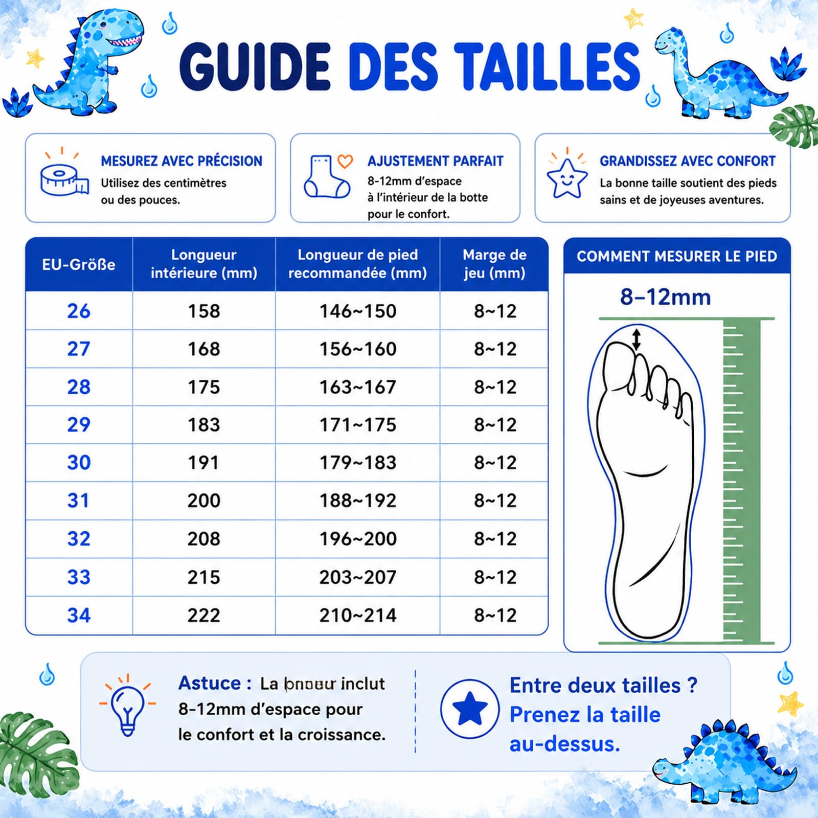Bottes De Pluie Enfant, Bottes Caoutchouc Enfant Garçon Et Fille Imperméables Avec Semelle Antidérapante,26-34