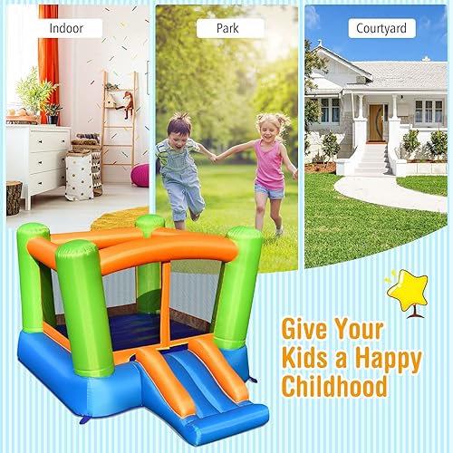 Miniatura 9 de GLACER Casa inflable de rebote con tobogán, 8 x 6.5 x 4.7 pies, castillo de salto para niños, incluye bolsa de transporte, kit de reparación