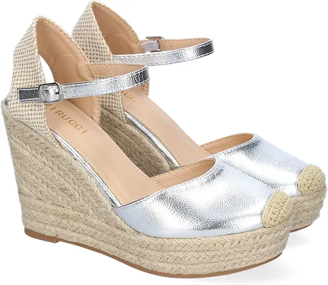 Sandalia de Cuña de Yute para Mujer - Cómoda y Elegante con Punta Bordada