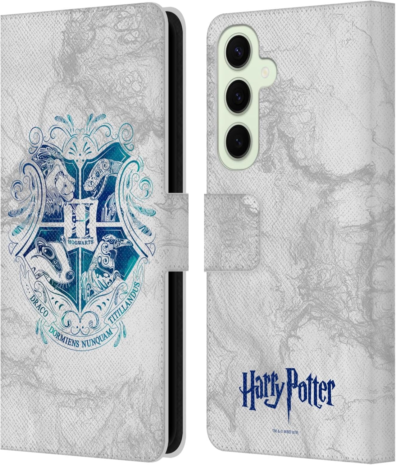 Head Case Designs Officially Licensed Harry Potter Hogwarts Aguamenti Deathly Hallows IX Leather Wallet Case Compatible with Samsung Galaxy S25+
