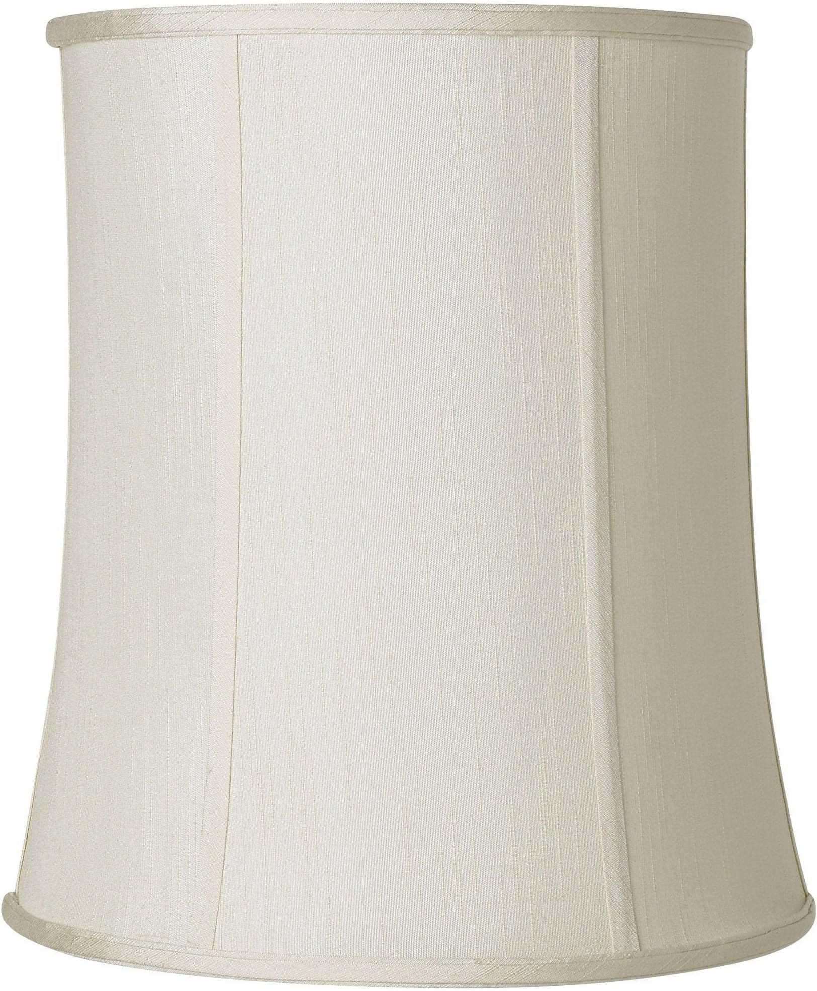 Creme Large Deep Drum Lamp Shade (Pre-Assembled) 12" Top x 14" Bottom x 16" High (Spider) Replacement with Harp and Finial - Springcrest
