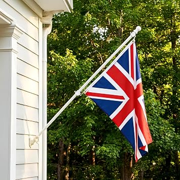 Holdfiturn 5FT Flagpole Kit with Bracket Wall Mounted Stainless Steel White