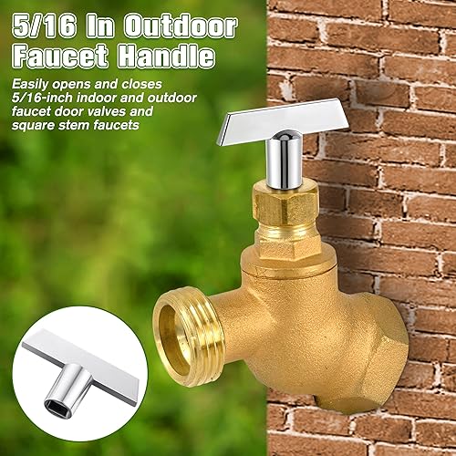 Miniatura 12 de Enhon Llave de agua Sillcock de 5/16 pulgadas compatible con Danco 80132, llave de grifo de agua, mango de grifo cuadrado para exteriores