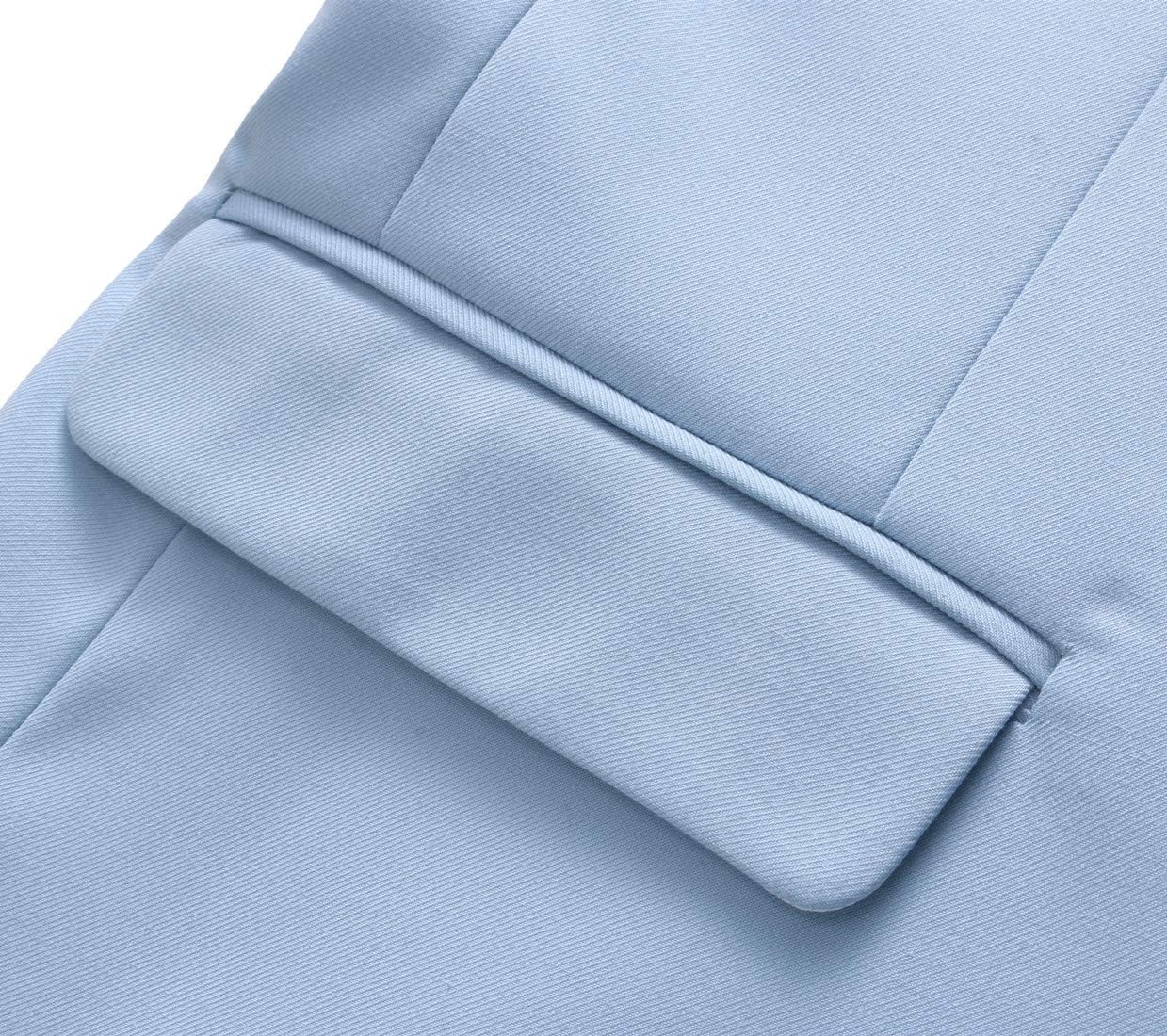 MOGU Men's Slim Fit Sport Coat Blazer Casual Formal Suit Jacket for Party Business Wedding Prom and Homecoming Size 34 Light Blue - Image 4