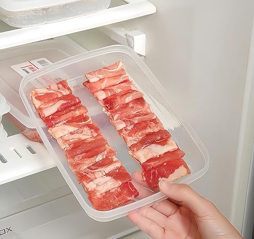 Miniatura 7 de Paquete de 2 cajas de plástico para tocino, protector de carne de delicatessen para refrigerador, recipiente de almacenamiento de alimentos de queso