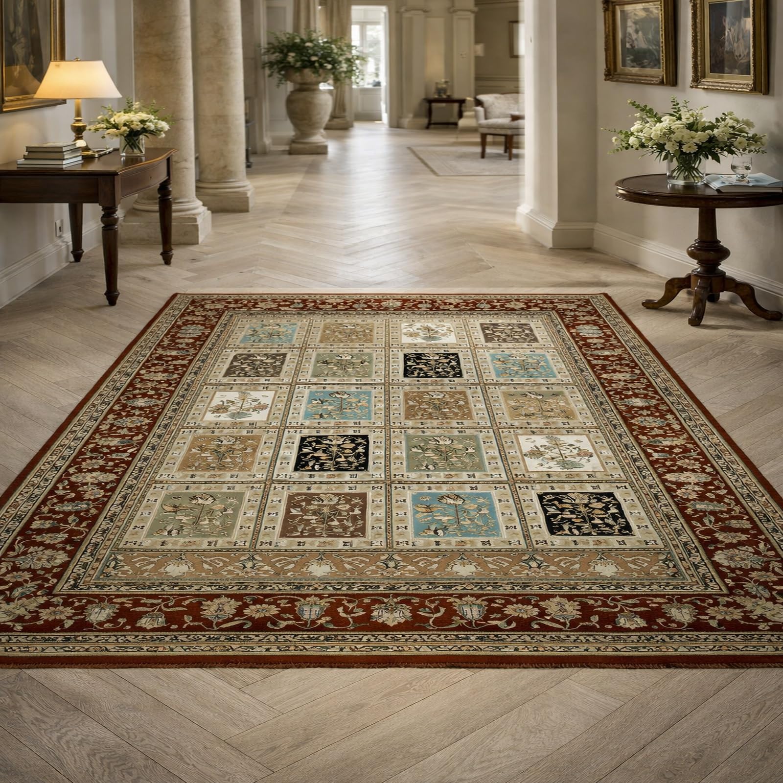 Tapis de couloir multicolore 80 x 120 cm pour salon et cuisine