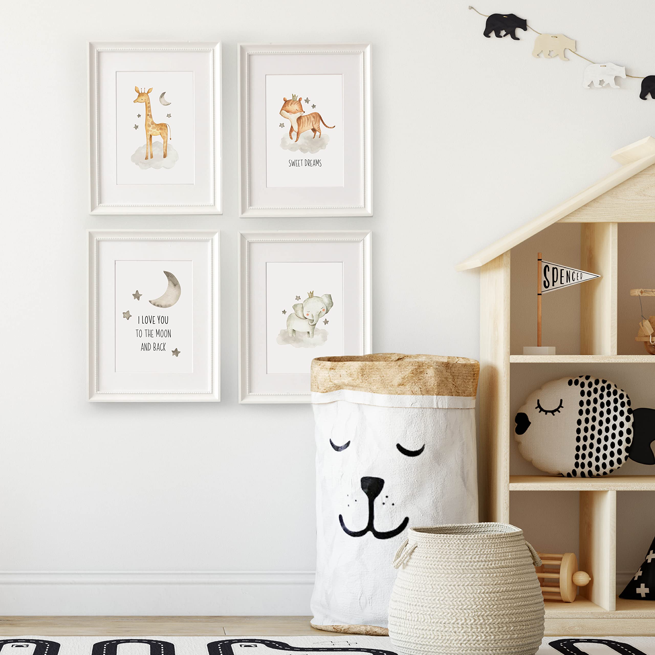 Set De Posters Chambre Enfant Et Bébé - Illustrations Animaux Mignons A4 Sans Cadre - Décoration Camping