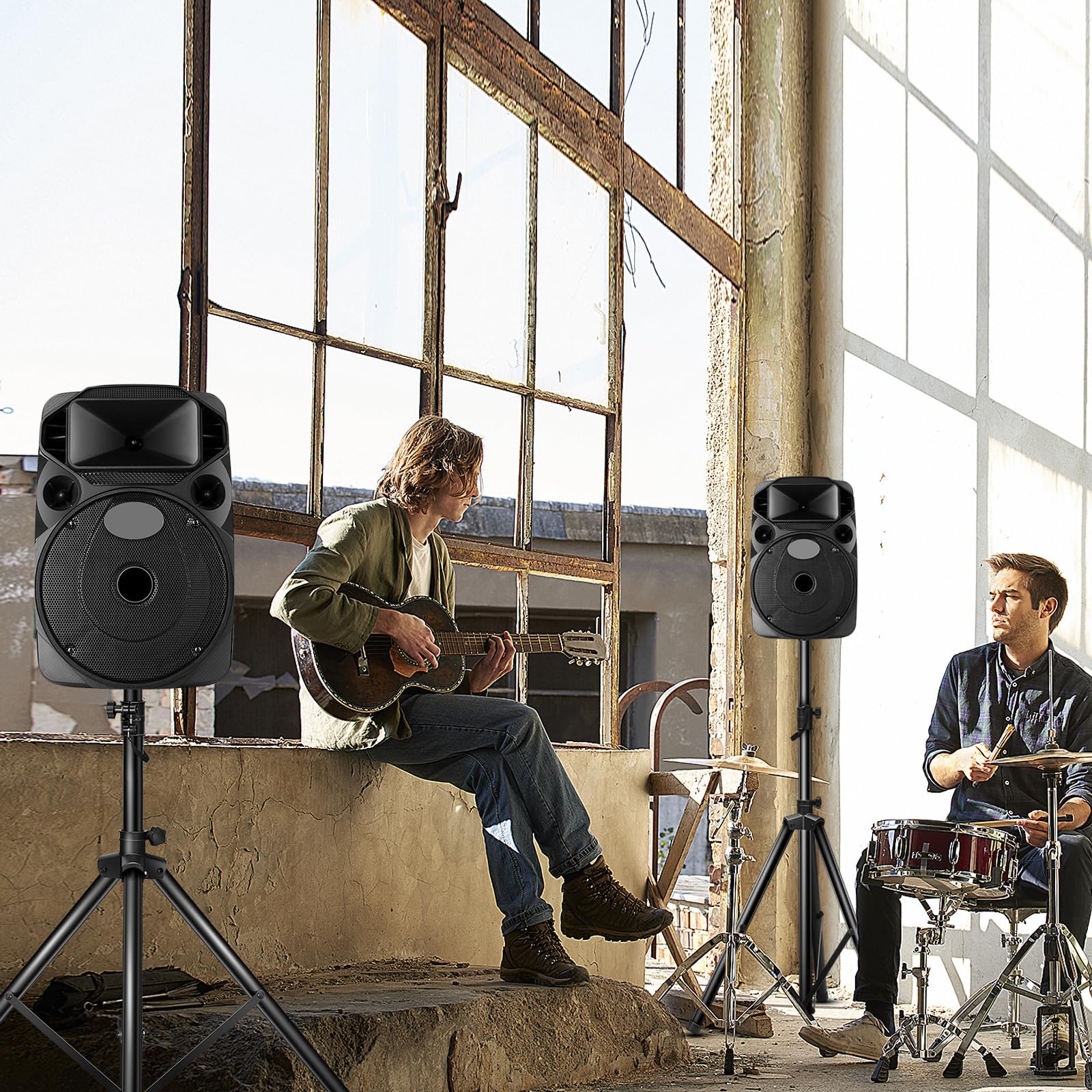 SOARS Pied Enceinte Universel sur Pied Stable, Support Enceinte Réglable en Hauteur de 122 à 186 CM, Charge Maximale 50 KG, pour Salle de Musique, Salle de Conférence, Home Cinéma, Noir