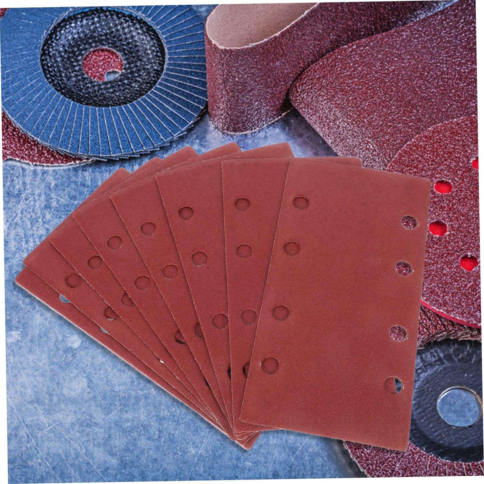100 Pezzi Carta Vetrata Rettangolare per Levigatrice Grana Fine ad Alta Efficienza per Lavorazioni su Plastica e Metallo per Artigianato e Lavorazioni Meccaniche