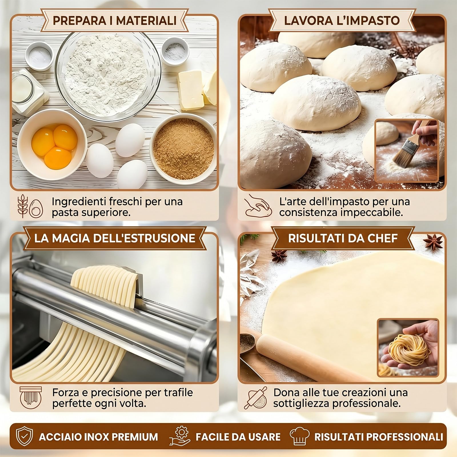 Sfogliatrice per Croissant, Macchina per Sfoglia Pieghevole Commerciale per Spessori da 0 a 25 mm, Pannello Antiaderente di Grandi Dimensioni, per Cucine Domestiche A400