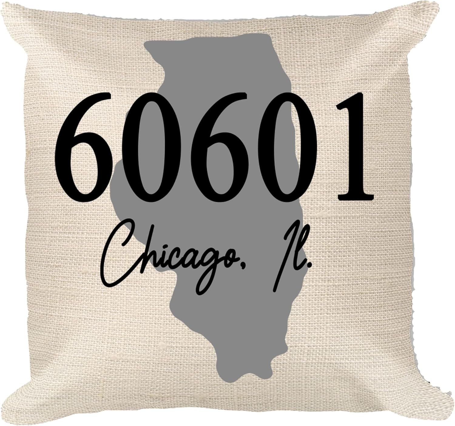 Personalized Zip Code City & State Throw Pillow, Custom Housewarming Gift, Wedding Gift, First Home 16x16 Linen (Pillow Cover + Insert)
