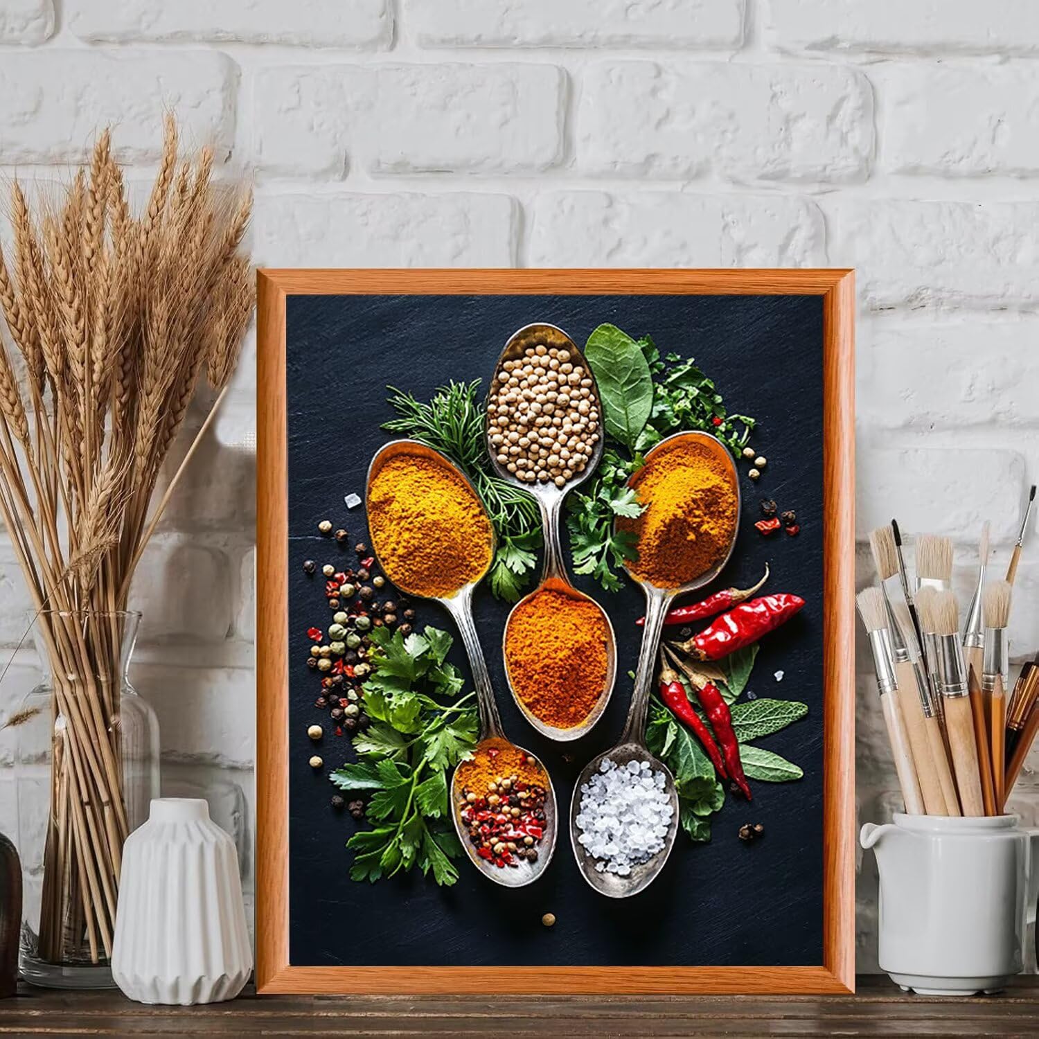 WEISHIWE Spezie da cucina Dipingere con i Numeri per Adulti, 70x90cm a-108 | Paint by Numbers Kit con Pennelli e Acrilico Pigmento, Fai da te Olio La Pittura di Numeri Kit, Decora la Casa, senza Cornice
