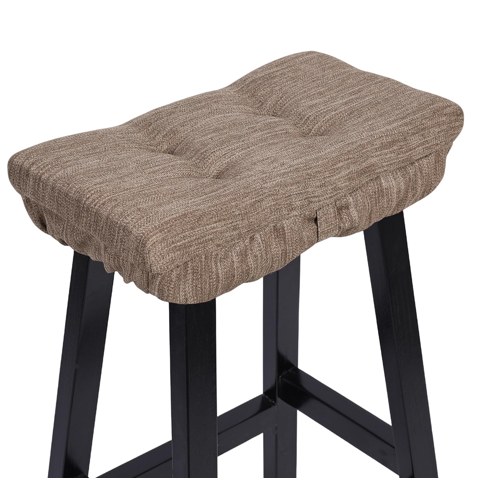 baibu Stool Cushion Rectangular, Super Soft Bar Stool Cushion Saddle Stool Pad with Ties - 1 Pad Only (Khaki, 18x9.5x1.5in)