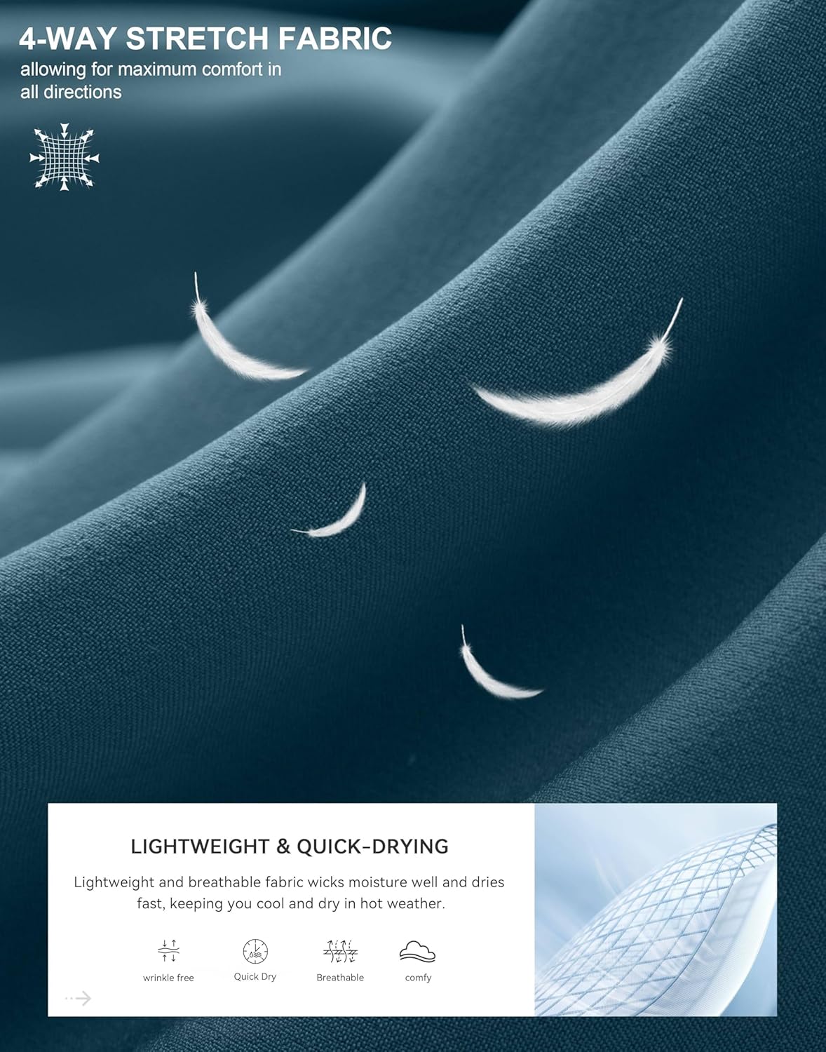 Pudolla Men's Casual Golf Shorts 7" Lightweight Stretch Flat Front Work Dress Shorts for Men with Pockets - Image 6