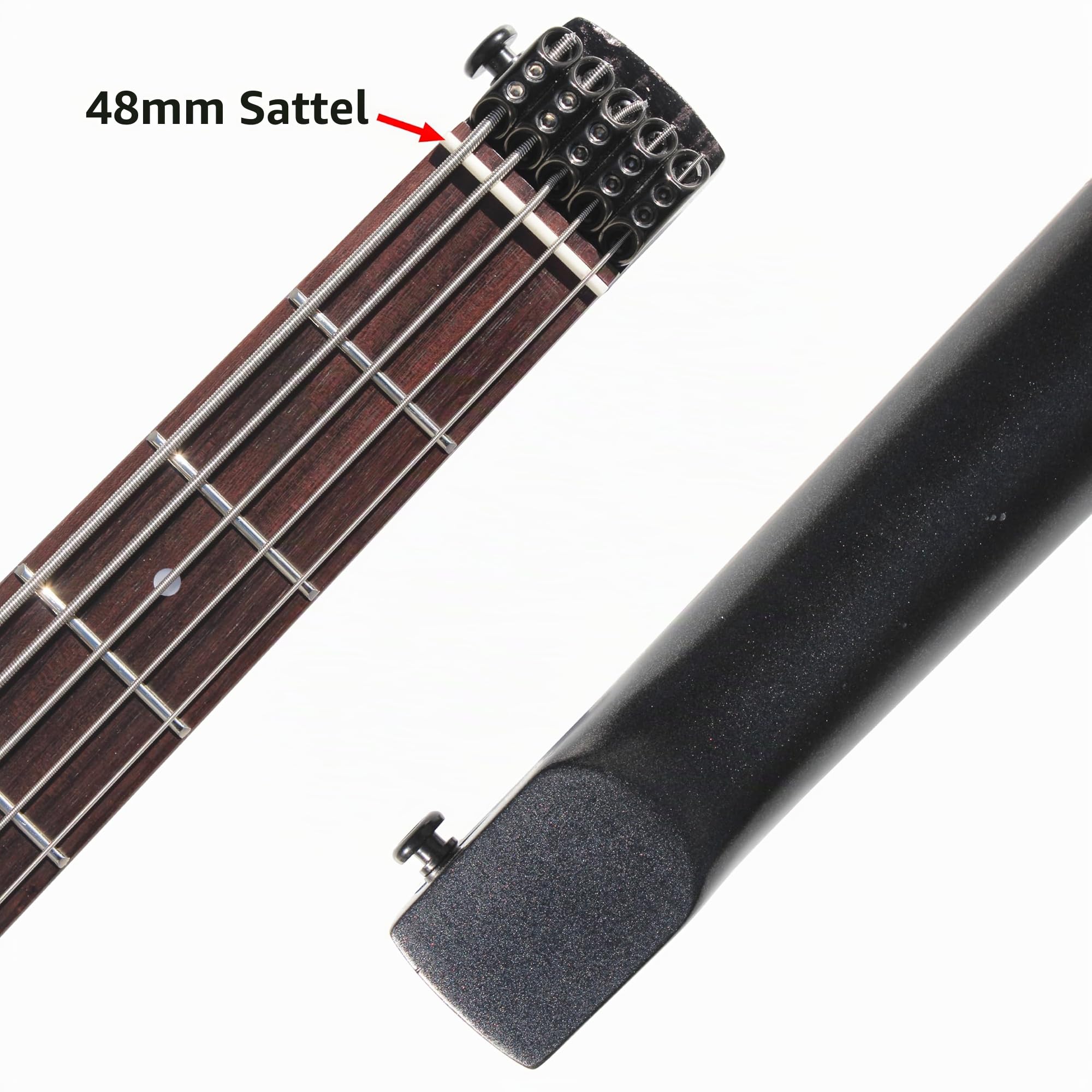 Batking Reise-Bassgitarre Elektrischer Headless Bass, 5 Saiten E-Bass mit Gigbag & Truss Rod & Wire