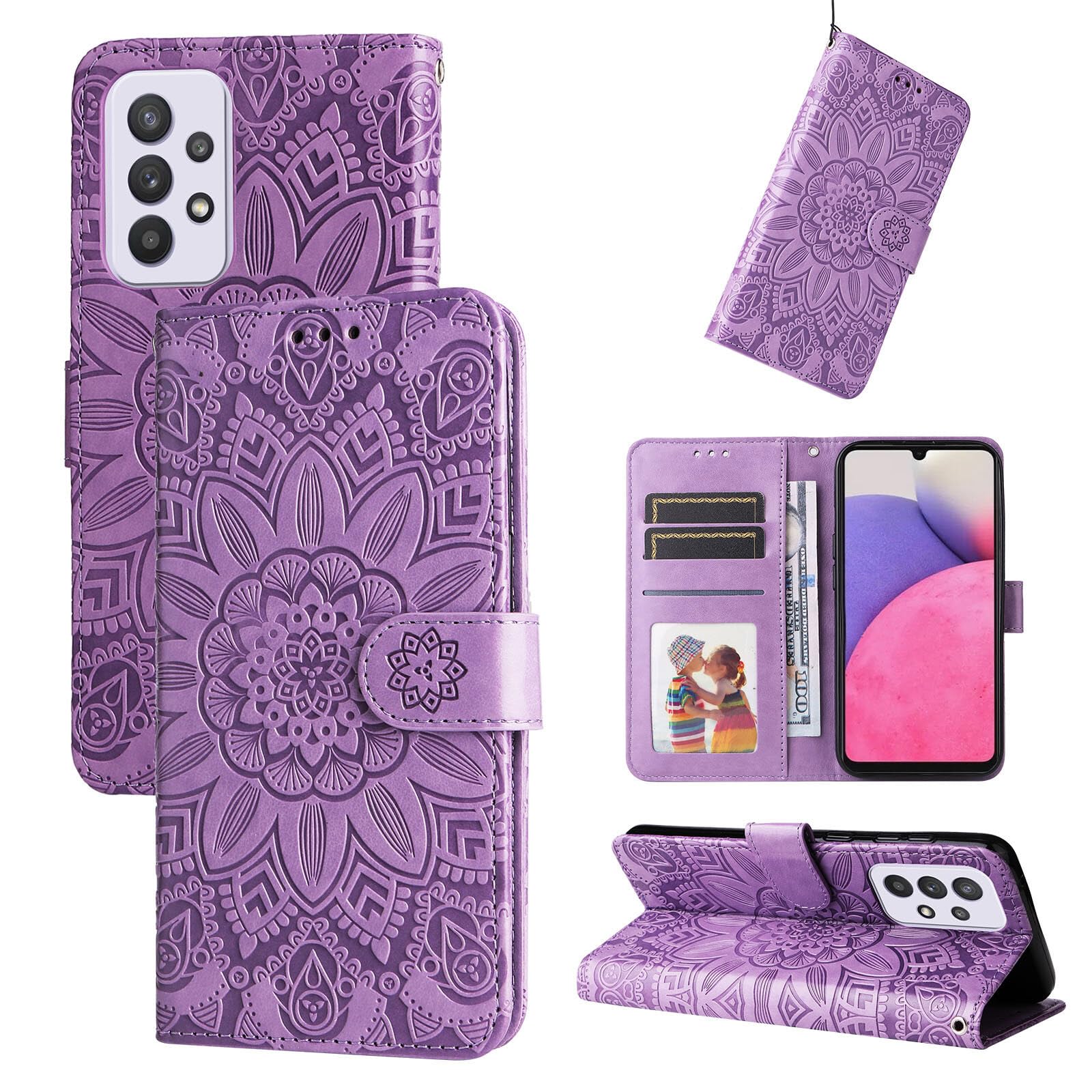 Housse Galaxy A04S violette anti rayure avec clapet aimanté sécurisé - 6