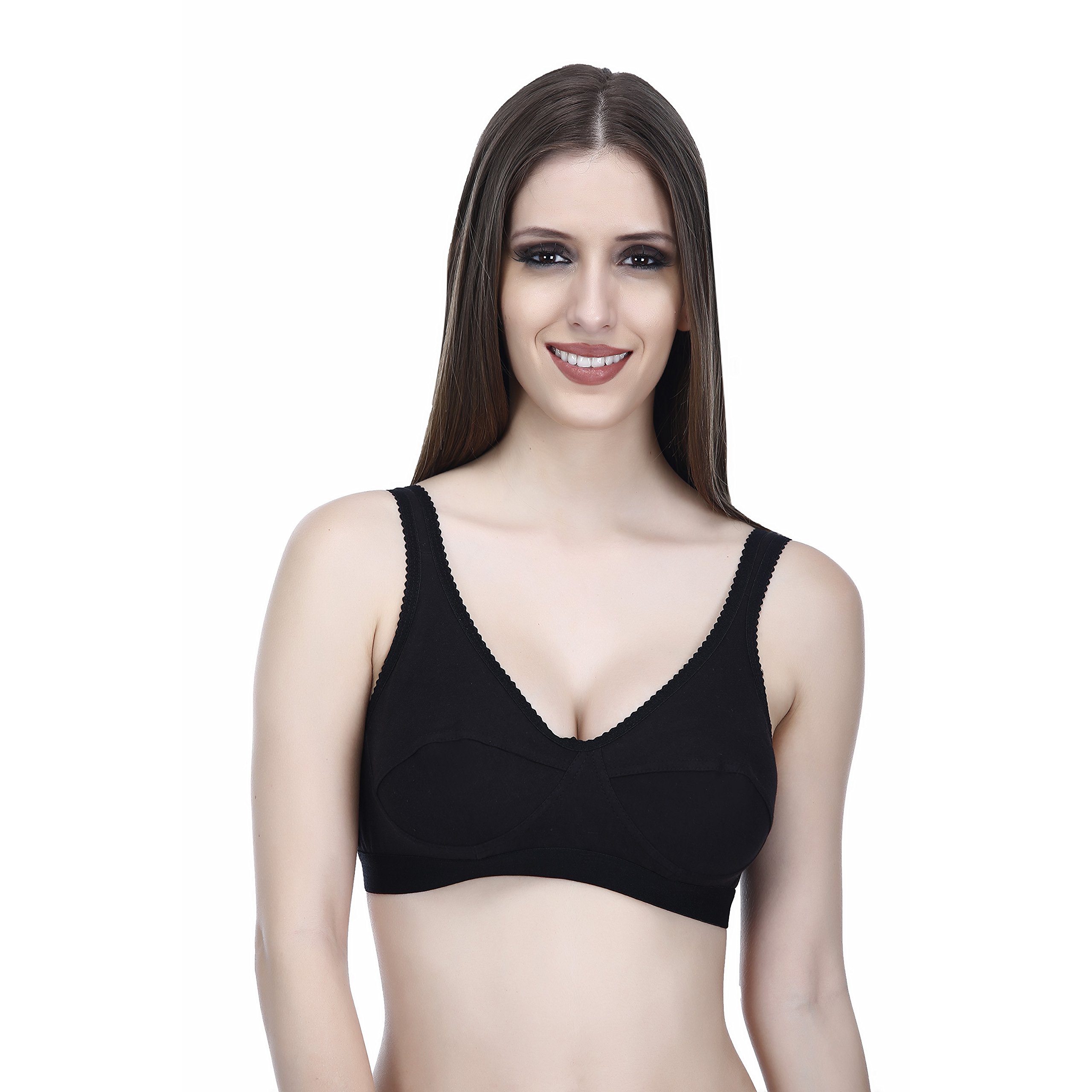 ElinaWomen's Full Coverage Cotton Hosiery Sports Bra B-Cup Bra