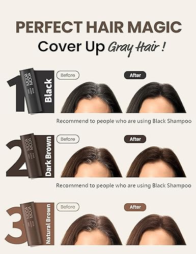 Miniatura 10 de MODAMODA Pro-Change Hair Cover Stick  Edición de dispensación suave 100HR color de cabello temporal  Barra de polvo portátil para cabello gris y