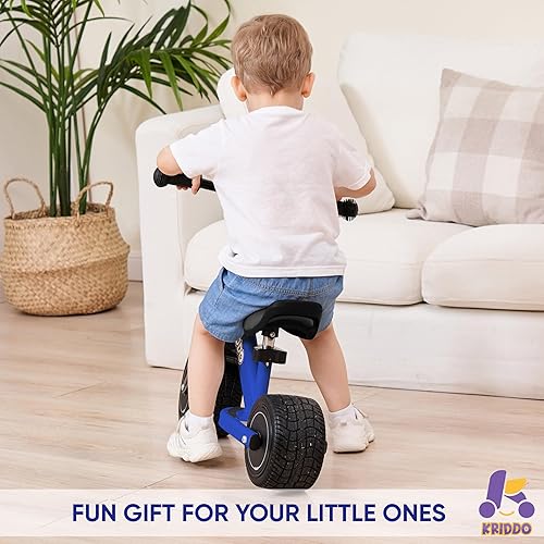 Miniatura 4 de KRIDDO Bicicleta de equilibrio para bebé, diseño de mini crucero con ruedas anchas de poliuretano para niños de 1 a 3 años, regalo ideal de primer