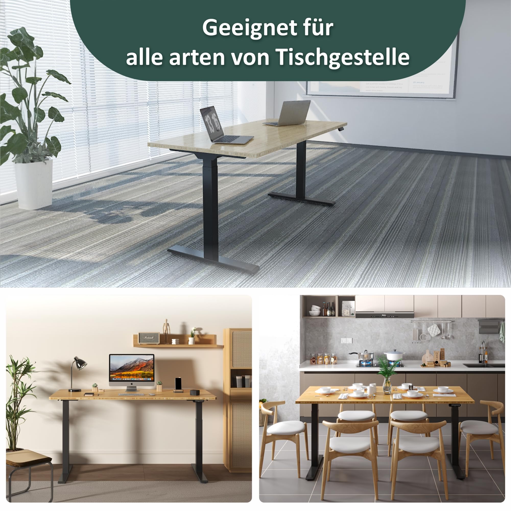 ALLDREI Bambus Tischplatte 140 x 70 cm, 1,9cm Schreibtischplatte stark,  Perfekt fr hhenverstellbare Schreibtische, Esstisch, Tischplatte aus  Bambus : Amazon.de: Gewerbe, Industrie & Wissenschaft