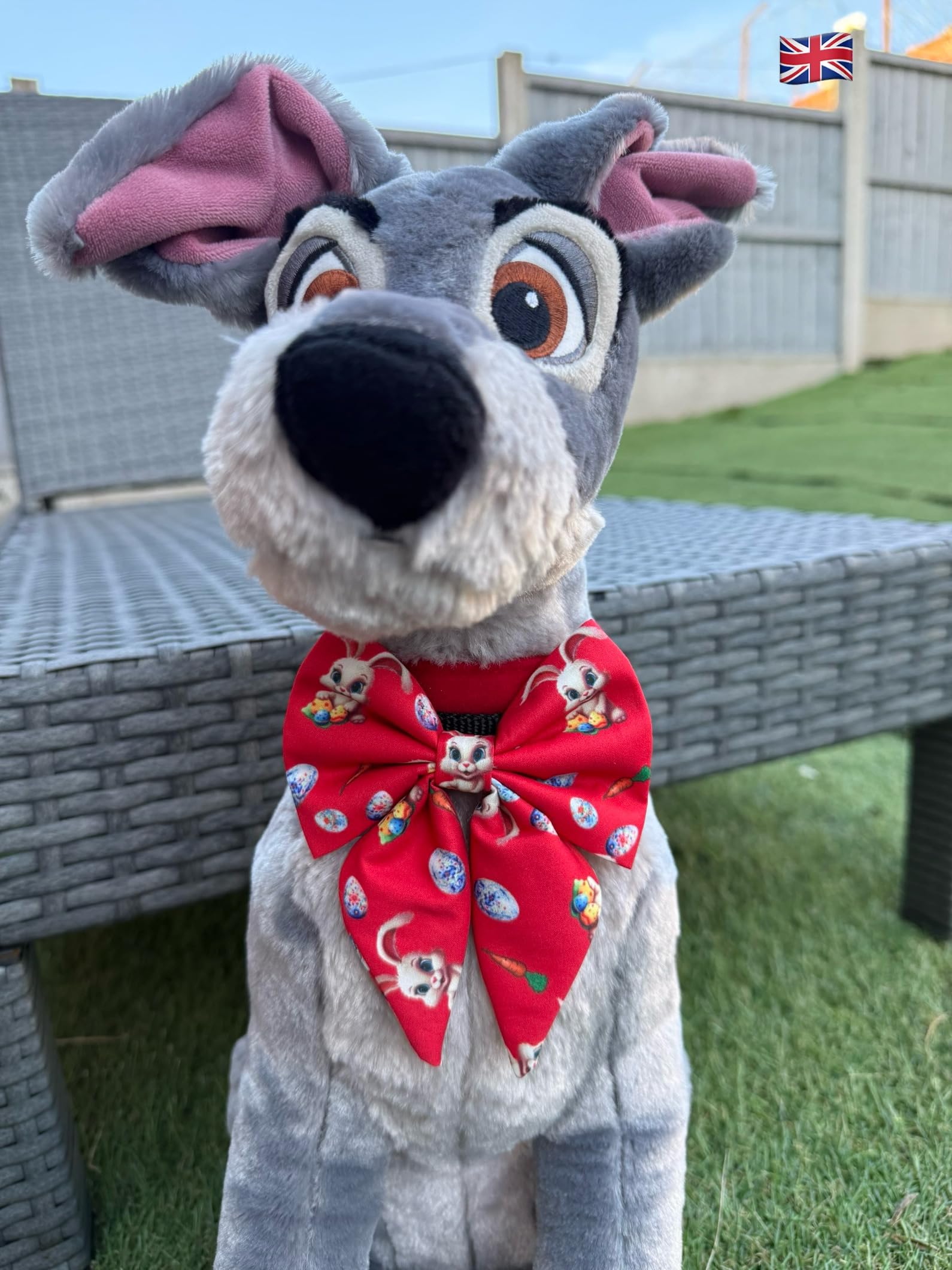 New Dogs Bow Tie Bowtie Sailor Easter Rabbit EGGS carrots RED Elastic Band ACCESSORY UK (Rabbit 4 Small), pink - Image 2