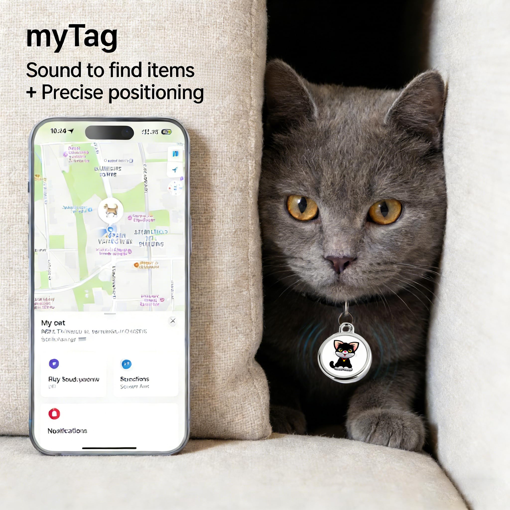 GPS Pet Tracker with Apple Find My Network, Android Compatibility, Real-Time Location Tracking, Water-Resistant (DINGWEIQI02) - image 3