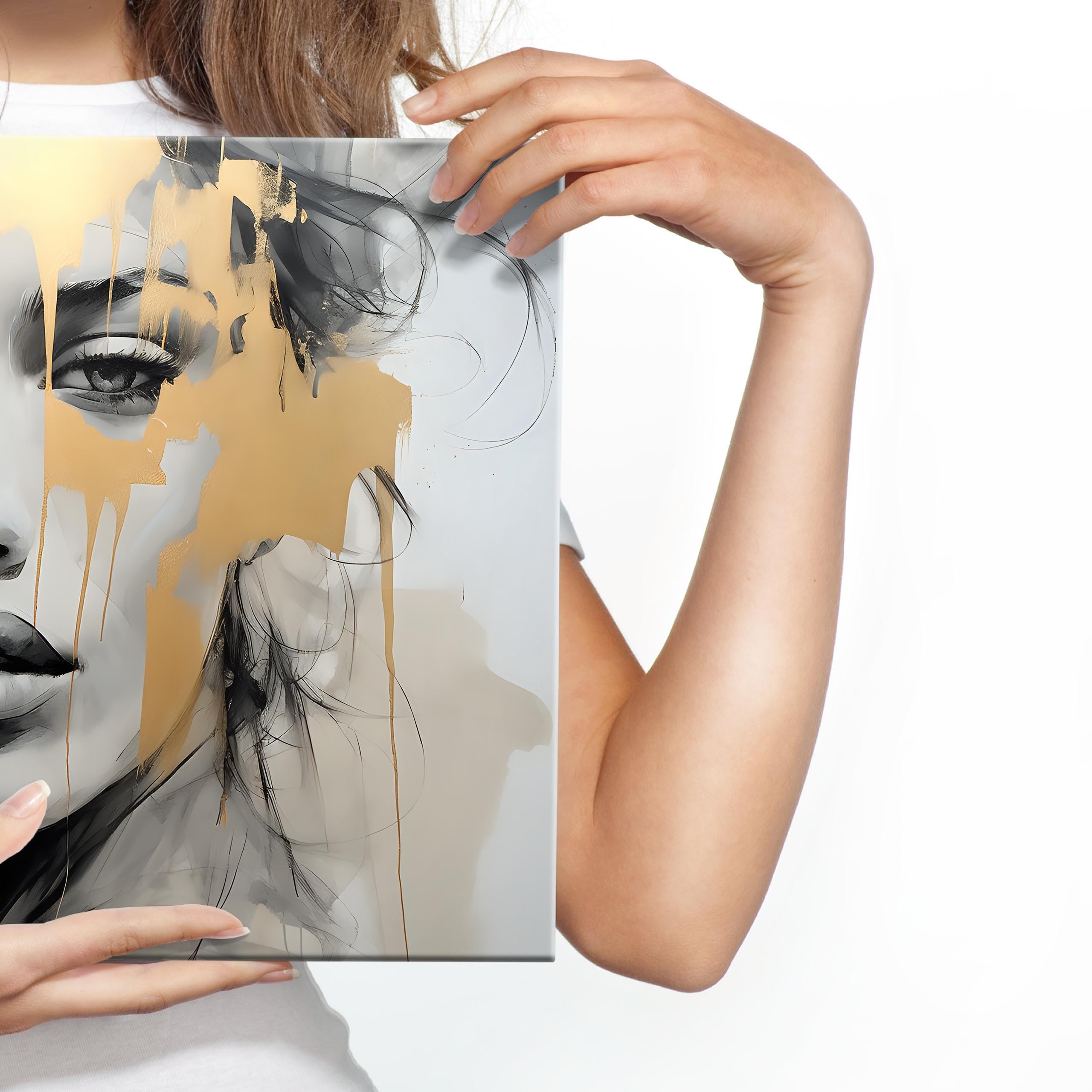 Muralo Wandbilder Portät Frau, Gesicht, Haare Kunstdruck - 120x80 cm