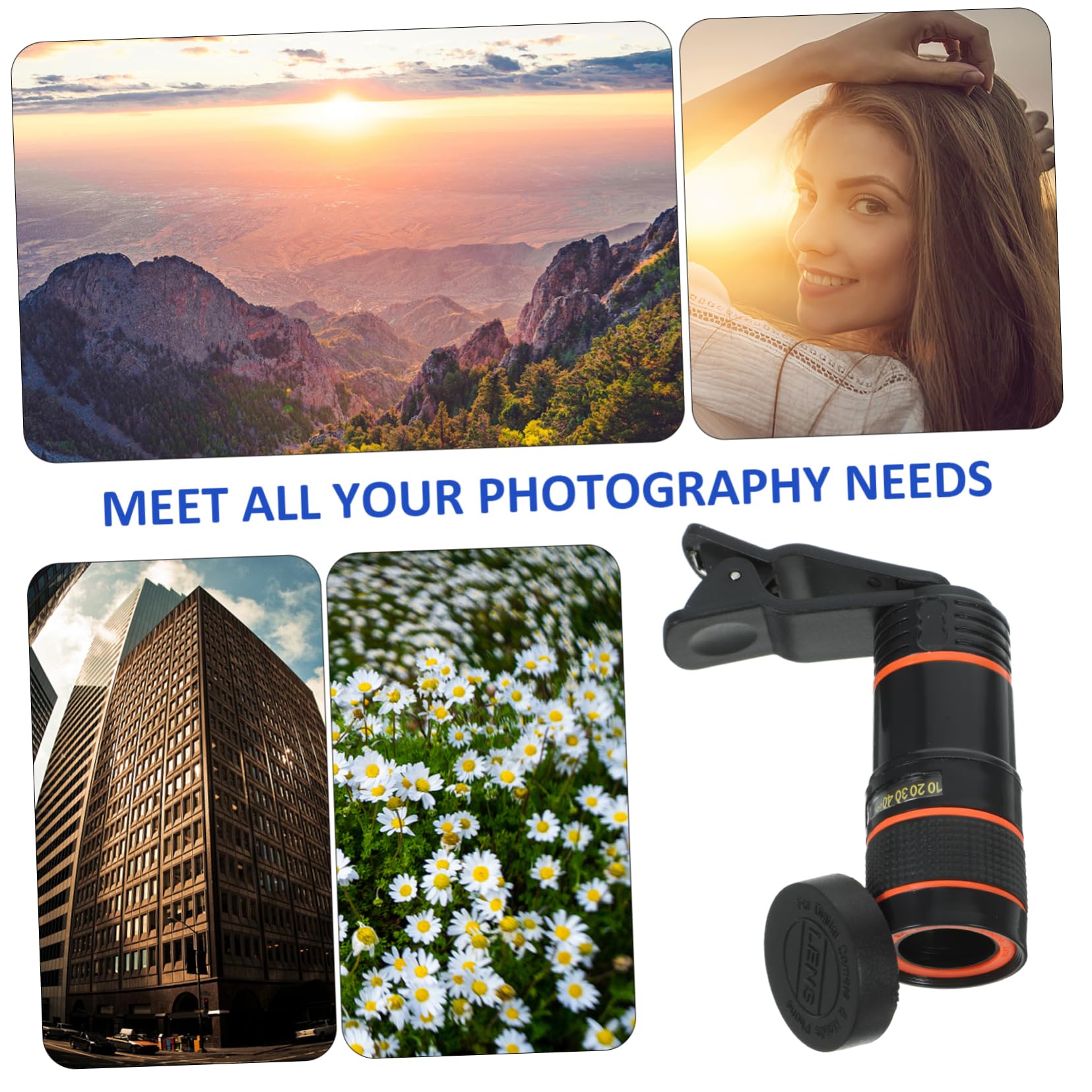 Levemolo 8X Telephoto Lens for Mobile Phone Universal Long- Lens Macro Wide Angle Filter Compatibility for All Brands