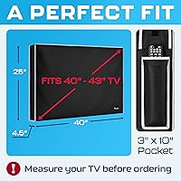 Vista 3 de Garnetics cobertor para televisor exterior. Para televisores planos de 22" a 75". Impermeable y de cobertura total. Universal para cualquier montura