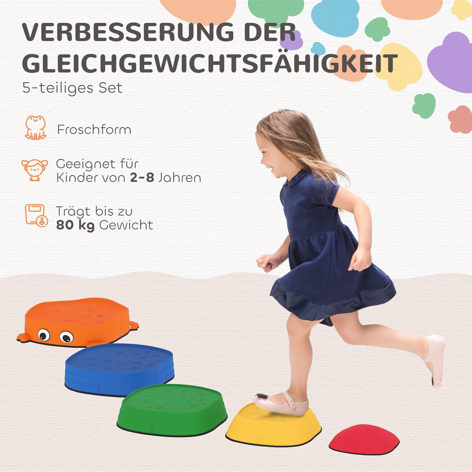 AIYAPLAY Pietre di bilanciamento per bambini, pietre impilabili antiscivolo, per bilanciamento e impilamento, gioco di movimento per interni ed esterni, giocattoli a partire dai 2 anni in su