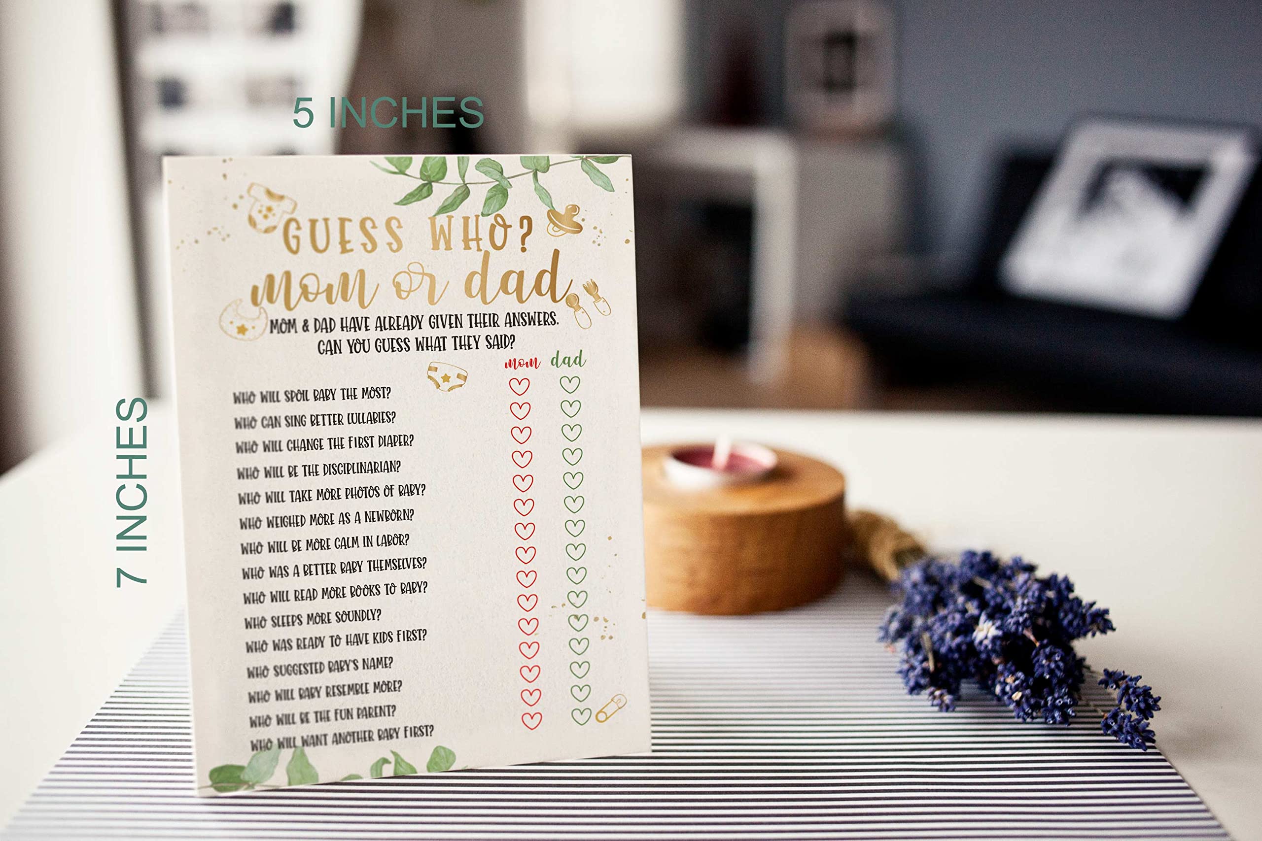 Amazon.com: Greenery Baby Shower Games - Guess Who Mom or Dad Game, 30 Game  Cards, Baby Shower Games Gender Neutral-d095 : Home & Kitchen