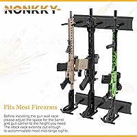 Vista 6 de Gun Rack, Adjustable Gun Racks for Wall, Heavy Duty Steel Indoor Gun Racks Holds up to 150 Lbs, Rifle Rack Display Stand with Soft Padding