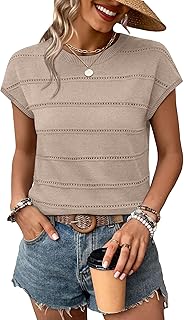WIHOLL Womens Lightweight Sweater Spring Summer Fall Outfits Cap Sleeve Hollow Out Knit Fashion Clothing 2026