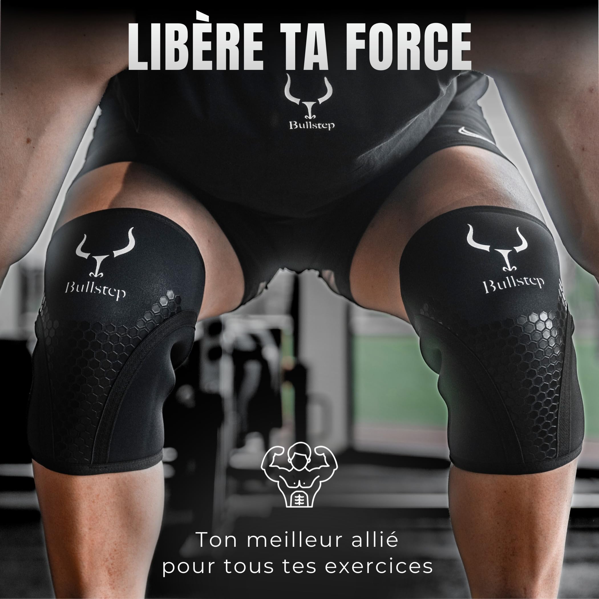 Genouillère Crossfit 7 mm Neoprene Musculation Squat Haltérophilie Powerlifting (L)