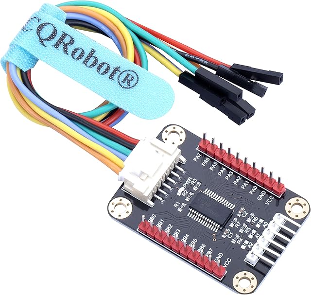 CQRobot Ocean: MCP23017 IO Expansion Board Compatible with Raspberry Pi/micro:bit/Arduino/STM32 Motherboard. I2C Interface, Expands 16 I/O Pins, Up to 8 Expansion Boards Can be Used Simultaneously.