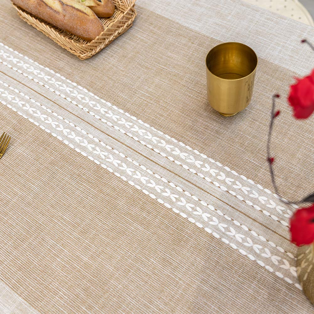 SUNBEAUTY Tovaglia Tavolo Rettangolare Elegante Cotone Lino Tovaglie Rettangolari Antimacchia Copritavolo 140x180 cm Decorazione Tavola da Pranzo Cucina